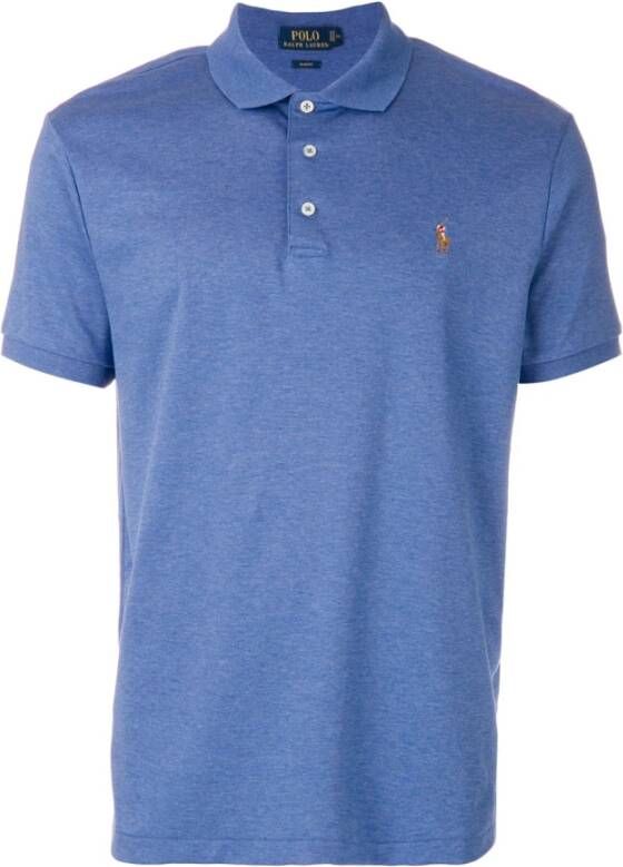 Polo Ralph Lauren Mannen polo shirt korte arm slanke pasvorm Blauw Heren