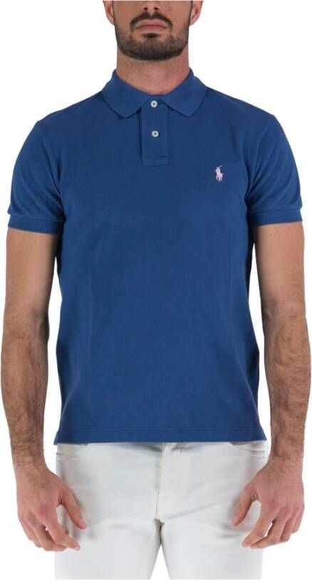 Ralph Lauren Blauw Slim Fit Polo Shirt met korte mouwen Blue Heren - Foto 3