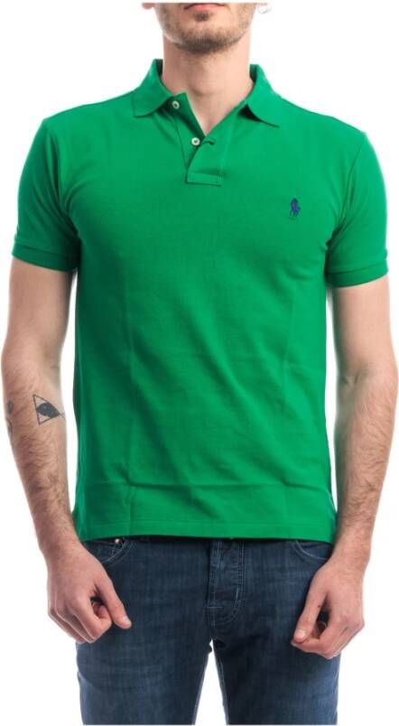 Ralph Lauren Groene Polo Shirt met Klassieke Kraag en Logo Borduursel Green Heren