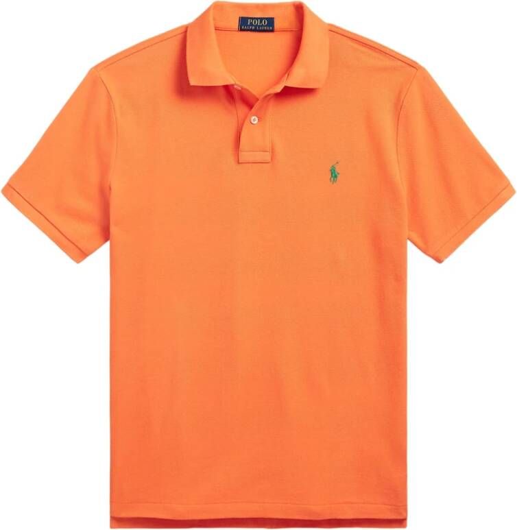 Ralph Lauren Oranje Polo Shirt Korte Mouw Slim Fit Orange Heren