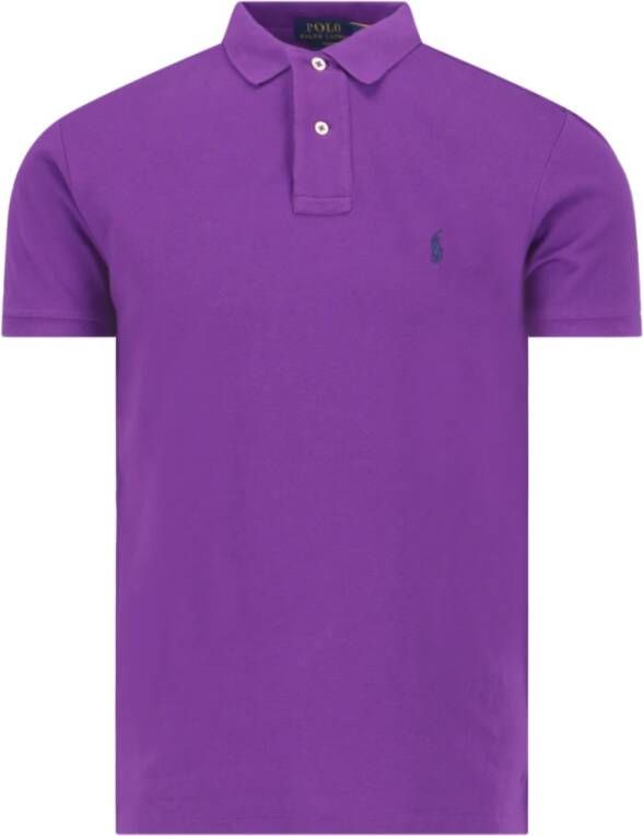 Ralph Lauren Paarse Katoenen Polo met Logo Borduursel Purple Heren