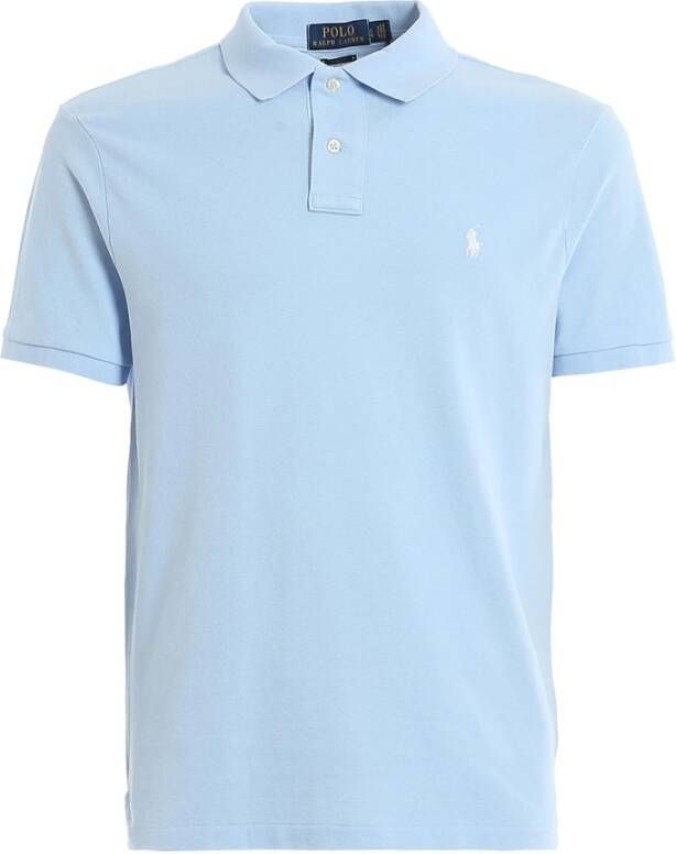 Polo Ralph Lauren Polo Shirt Slim Fit Mesh Blauw Heren