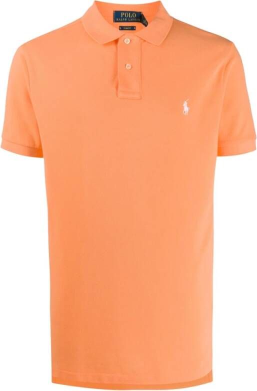 Ralph Lauren Slim Fit Poloshirt met geborduurd logo Orange Heren