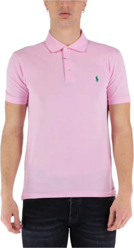 Polo Ralph Lauren Roze Slim Fit Polo Korte Mouw Pink Heren - Foto 3