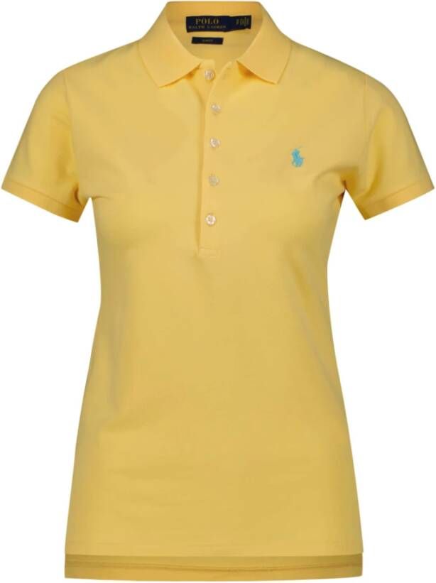 Polo Ralph Lauren Slim Fit Polo Shirt met geborduurd logo Yellow Dames