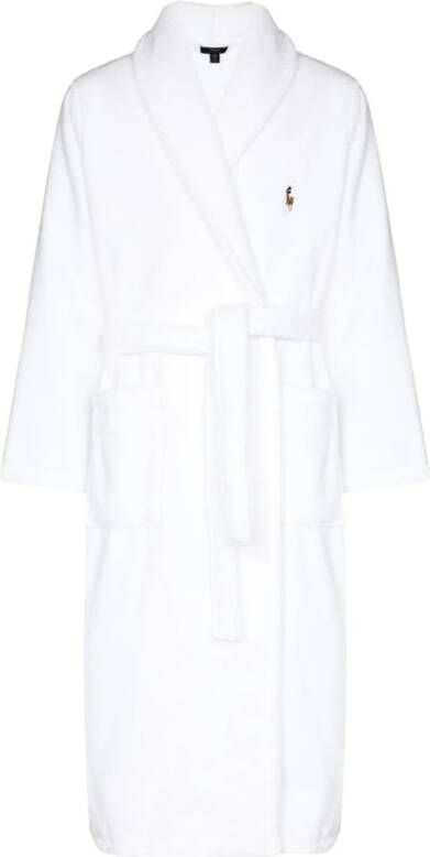 Polo Ralph Lauren Luxe witte katoenen logo-geborduurde badjas White Heren