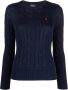 Polo Ralph Lauren Lange Mouw Gebreide Trui Pullover Blue Dames - Thumbnail 3