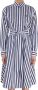 Polo Ralph Lauren Blauwe Gestreepte Jurk met Taille Riem Blue Dames - Thumbnail 8