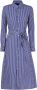 Polo Ralph Lauren Gestreepte Katoenen Overhemdjurk Blauw Wit Blue Dames - Thumbnail 2