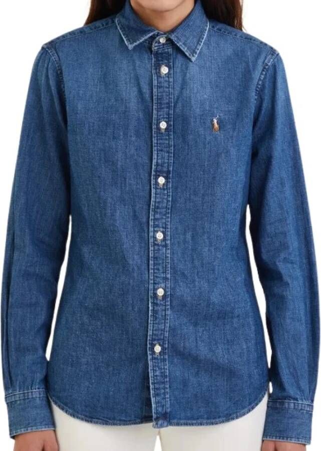 Polo Ralph Lauren Overhemd Lange Mouw CHEMISE CINTREE SLIM FIT EN JEAN DENIM BOUTONNE LOGO PONY PLAYER - Foto 13