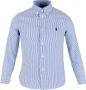 Polo Ralph Lauren gestreept overhemd lichtblauw wit Jongens Katoen Klassieke kraag 164 - Thumbnail 1