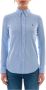 Polo Ralph Lauren Slim Fit Gestreept Oxford Polo Shirt Blue Dames - Thumbnail 4