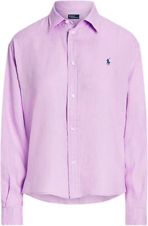 Polo Ralph Lauren Paarse Overhemd met Lange Mouwen Purple Dames