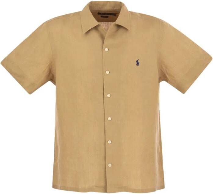 Polo Ralph Lauren Short Sleeve Shirts Beige Heren
