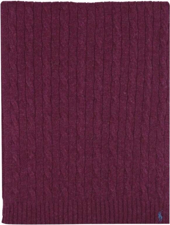 Polo Ralph Lauren Geribbelde Gebreide Sjaal Purple Dames