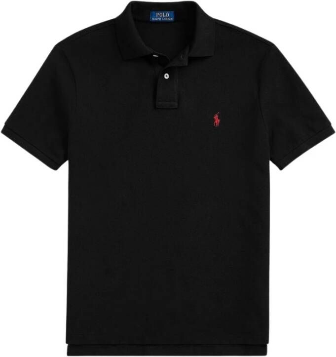 Polo Ralph Lauren Slanke fit mesh pique t-shirt Zwart Heren