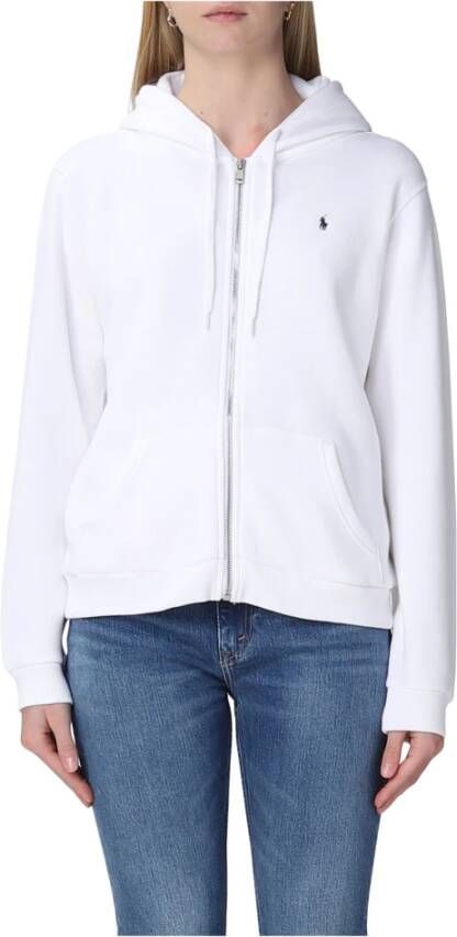 Polo Ralph Lauren Stijlvolle Sweatshirt met Ritssluiting voor Dames White Dames