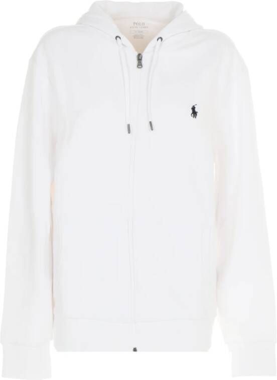 Ralph Lauren Witte Sweaters Blijf modieus en comfortabel met deze Polo Zip Hoodie Wit Heren