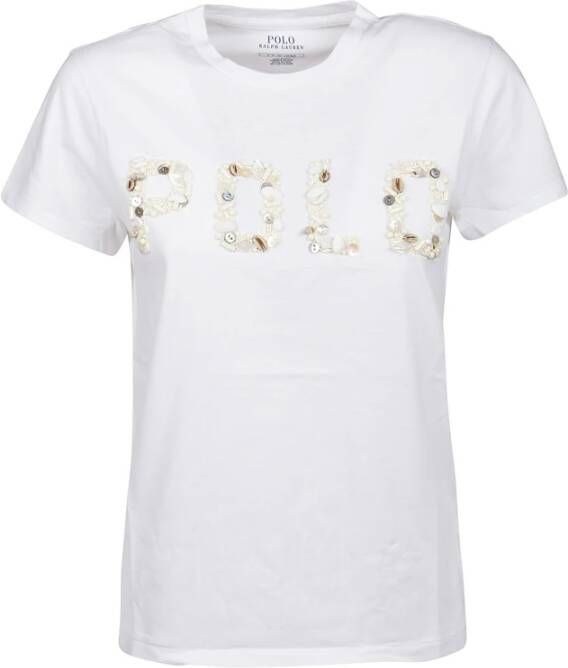 Polo Ralph Lauren T-shirt logo shell Wit Dames