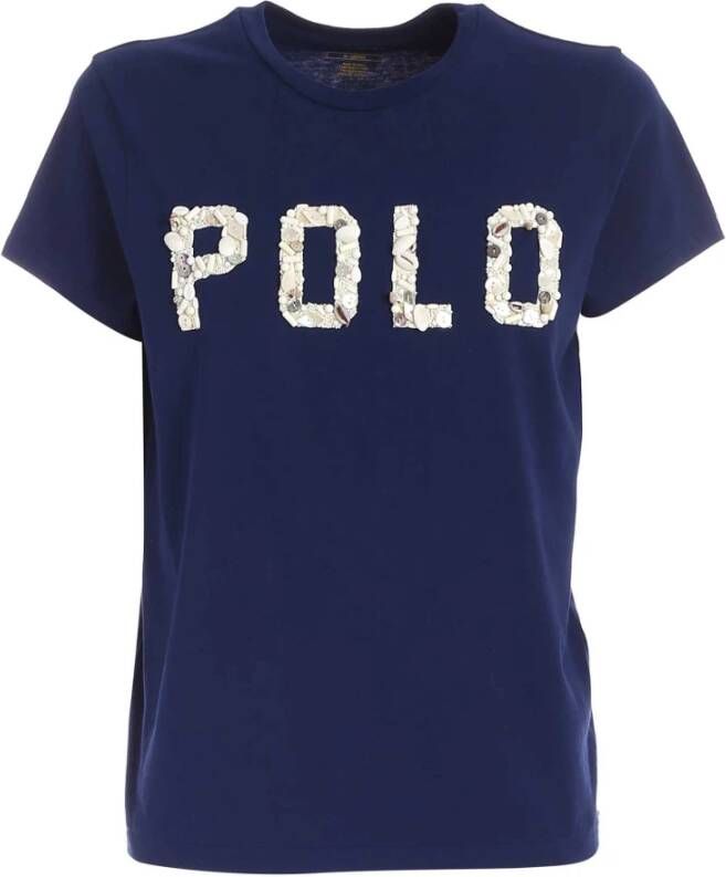Polo Ralph Lauren Logo Versierd T-Shirt Blue Dames