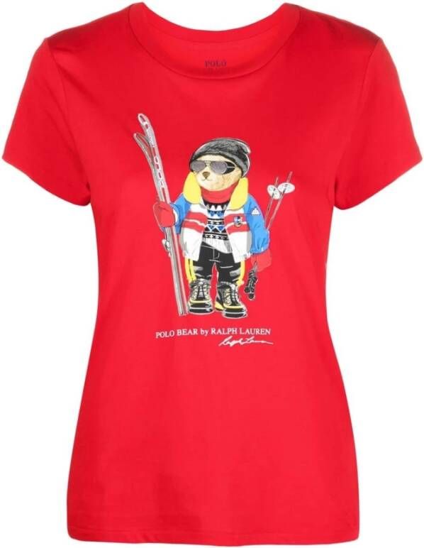 Polo Ralph Lauren Rode Katoenen T-Shirt Model 211882281 001 Red Dames