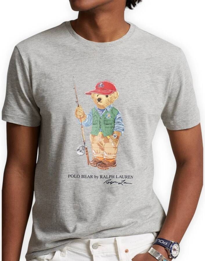 Polo Ralph Lauren Grijze Polo T-shirt voor Heren met Polo Bear Grafische Print Gray Heren