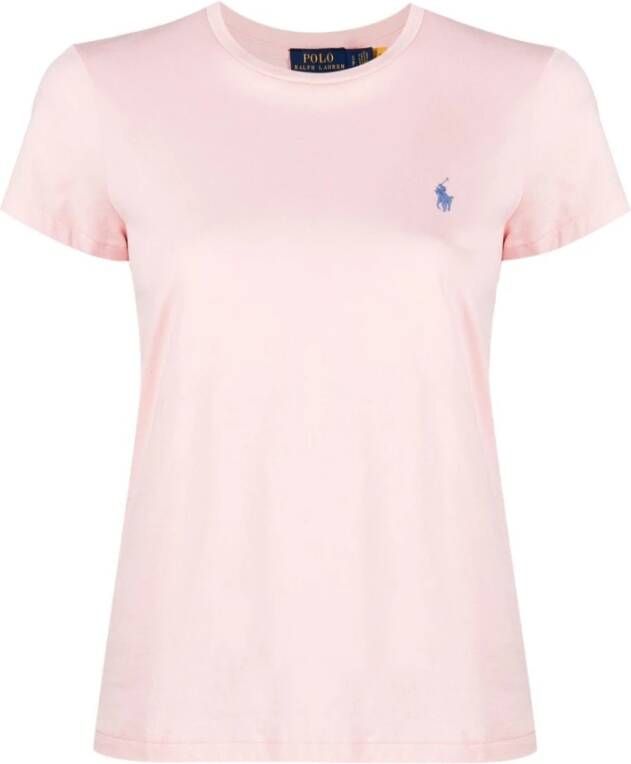 Ralph Lauren Roze Zand Jersey T-Shirt Upgrade Comfortabel en Stijlvol Pink Dames