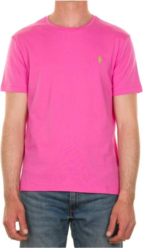 Polo Ralph Lauren Slim Fit Maui Roze Katoenen T-shirt Pink Heren