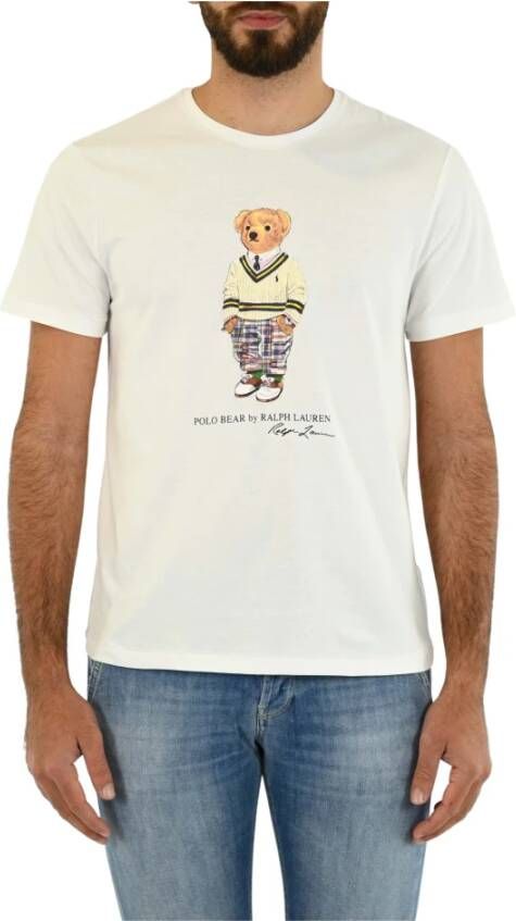 Polo Ralph Lauren Witte Katoenen T-shirt met Berenlogo White Heren