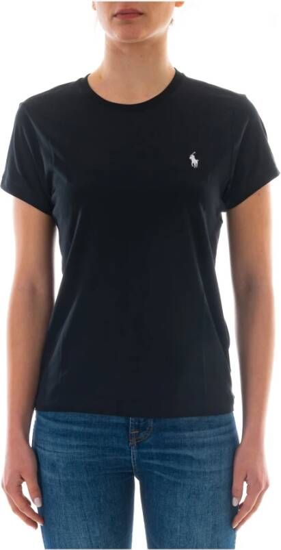Ralph Lauren Zwarte Polo T-shirt met Iconisch Logo voor Dames Black Dames