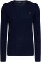 Polo Ralph Lauren Slanke kabelgebreide trui met geribbelde ronde hals Blue Dames - Thumbnail 1