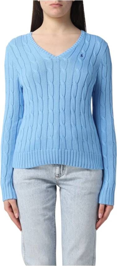 Polo Ralph Lauren Blauwe Sweaters Kimberly Lange Mouw Pullover Blue Dames