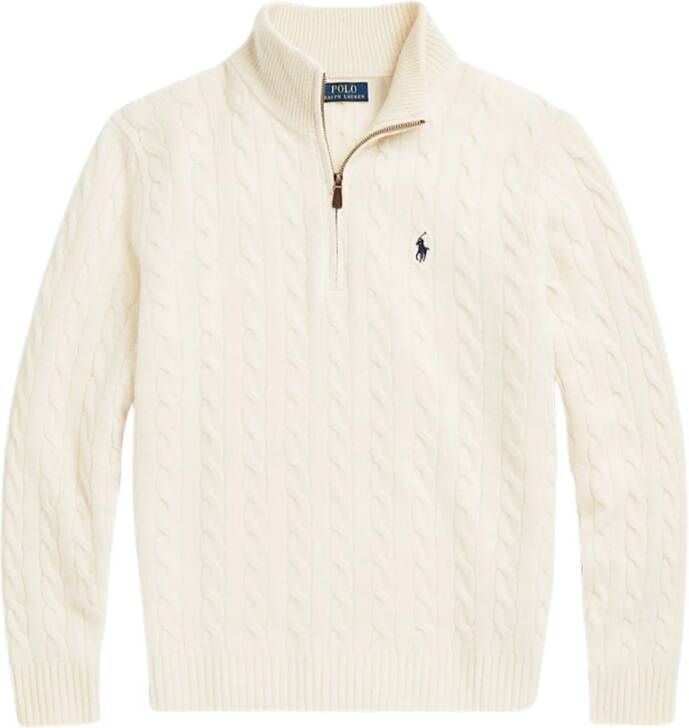 Polo Ralph Lauren Witte Wol Kasjmier Regular Fit Sweatshirt White Heren