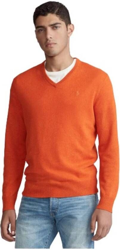 Polo Ralph Lauren Zachte en stijlvolle V-hals trui Orange Heren
