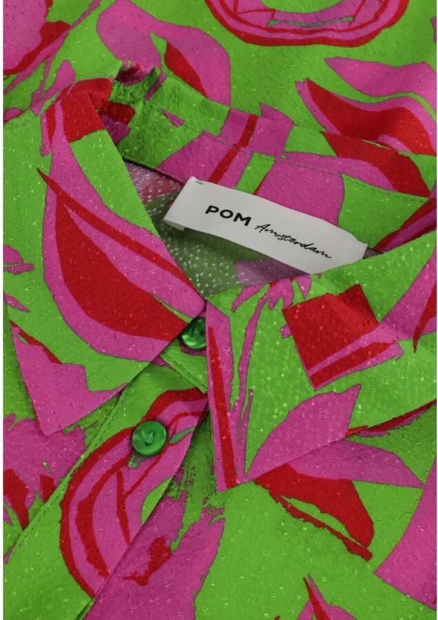 Pom Amsterdam Groen en Roze Midi Jurk Multicolor Dames