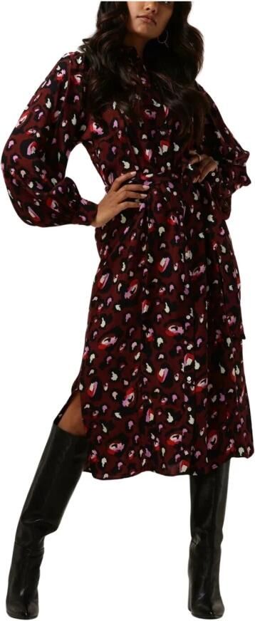 POM Amsterdam blousejurk DRESS Leopard Red met dierenprint rood - Foto 4