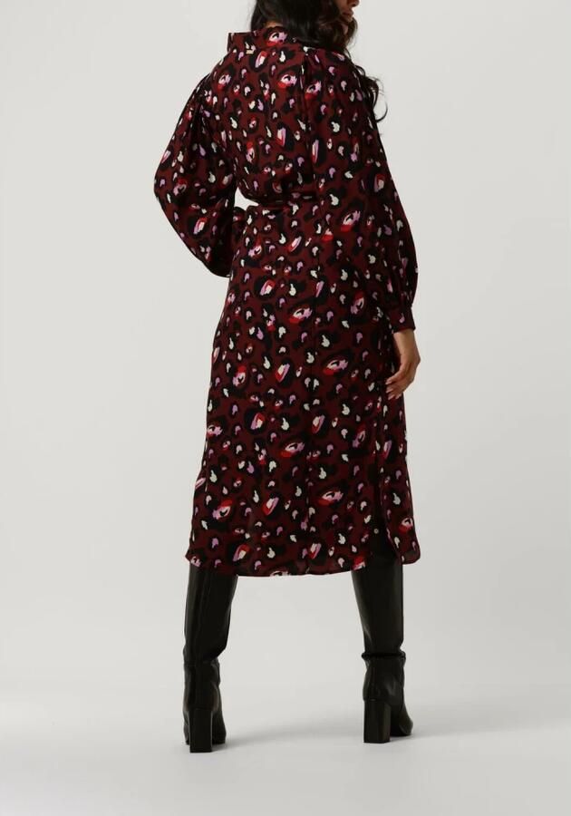 POM Amsterdam blousejurk DRESS Leopard Red met dierenprint rood - Foto 3