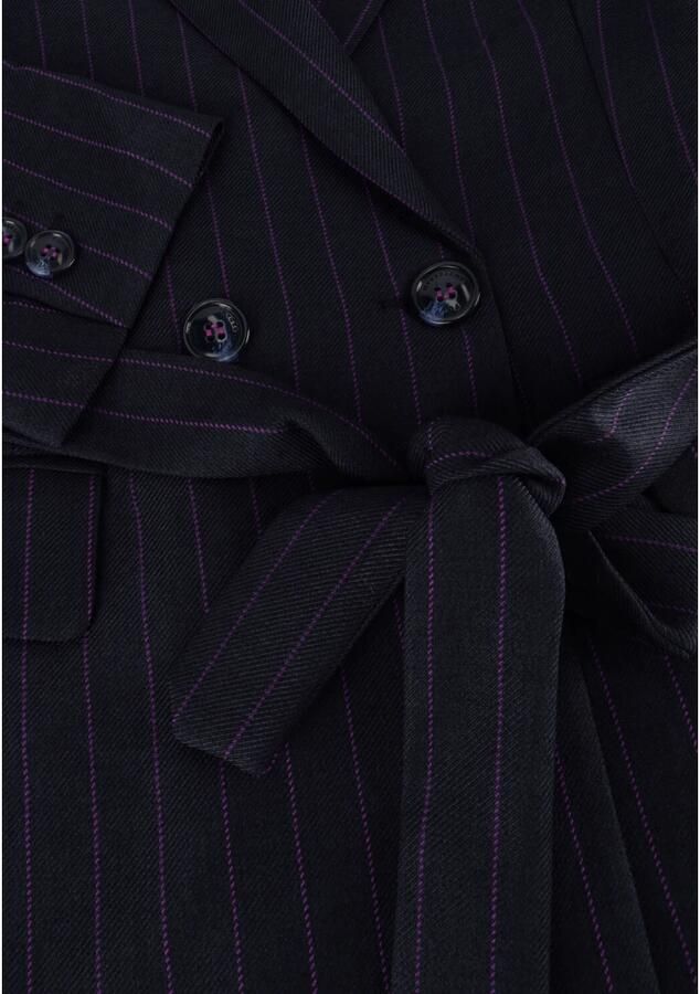 POM Amsterdam getailleerde blazer met krijtstreep donkerblauw roze - Foto 5