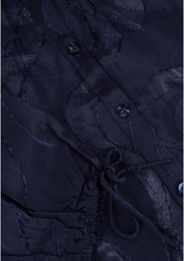 POM AMSTERDAM Dames Blouses Jaqcuard Midnight Blue Blauw