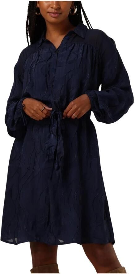 POM AMSTERDAM Dames Jurken Jacquard Midnight Blue Blauw - Foto 7