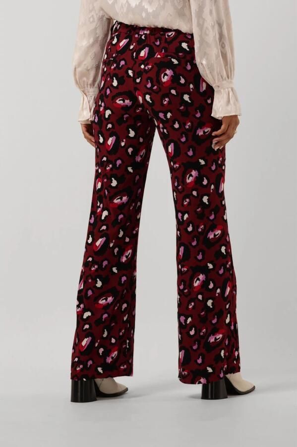 POM Amsterdam flared broek PANTS Leopard Red met dierenprint rood - Foto 3