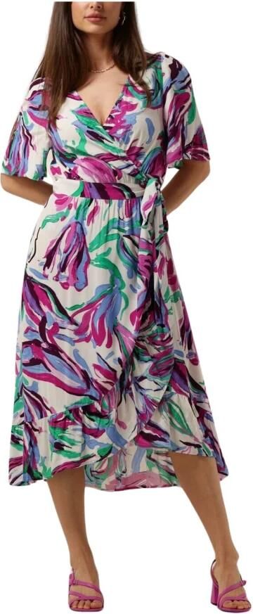 Pom Amsterdam Wrap Jurk met handgeschilderde bloemenprint Multicolor Dames - Foto 3