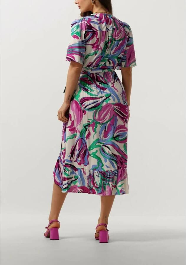 Pom Amsterdam Wrap Jurk met handgeschilderde bloemenprint Multicolor Dames - Foto 2