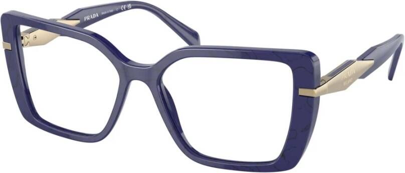 Prada Blauw Marmeren Brillenmontuur PR 03Zv Blauw Dames