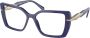 Prada Blauw Marmeren Brillenmontuur PR 03Zv Blauw Dames - Thumbnail 1