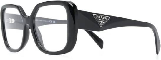 Prada Stijlvolle Zwarte Brillenmontuur Model PR 10Zv Black Unisex