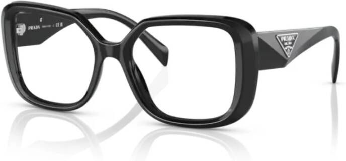 Prada Stijlvolle Zwarte Brillenmontuur Model PR 10Zv Black Unisex