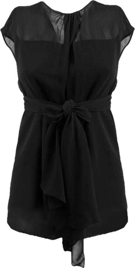 Prada Elegante Zijden Korte Jurk Zwart Dames