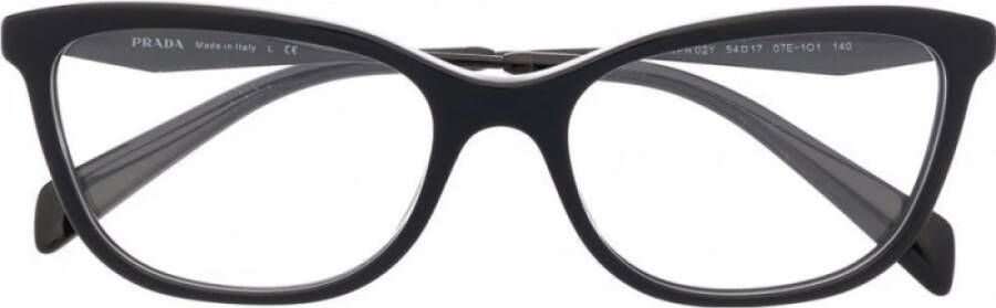 Prada Elegante zwarte kattenogen bril Zwart Dames