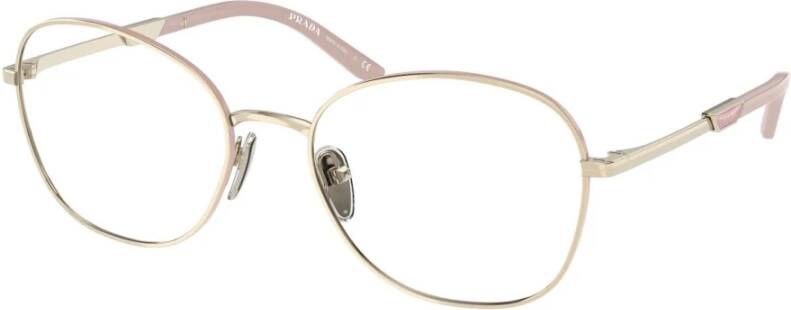 Prada Gouden Metalen Brillenmontuur voor Vrouwen Pink Dames